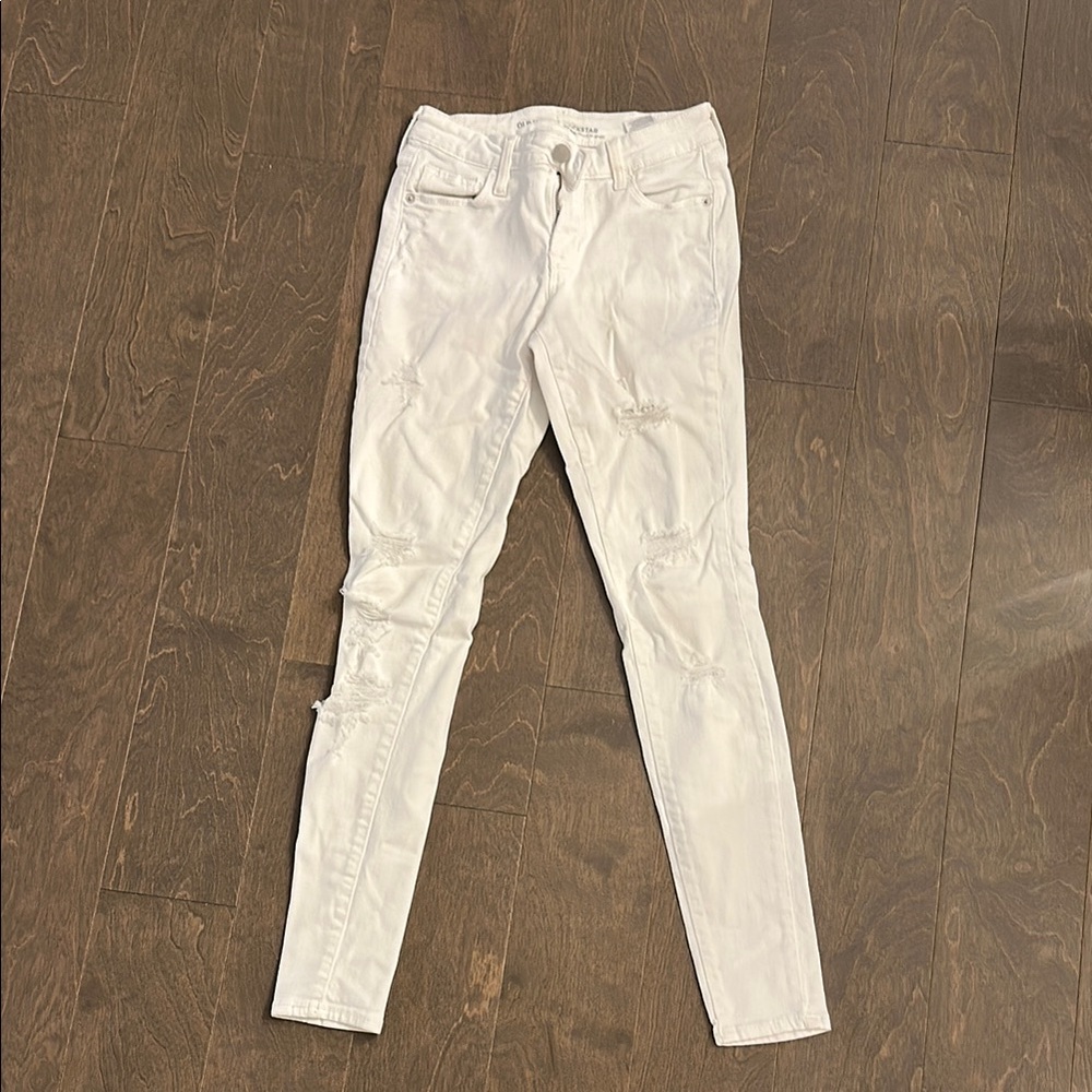 ROCKSTAR White Distressed Skinny Jeans